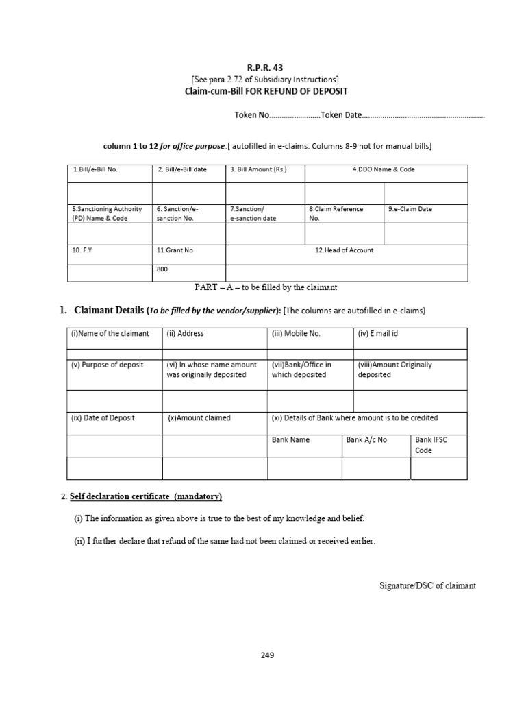 RPR43 Form | PDF