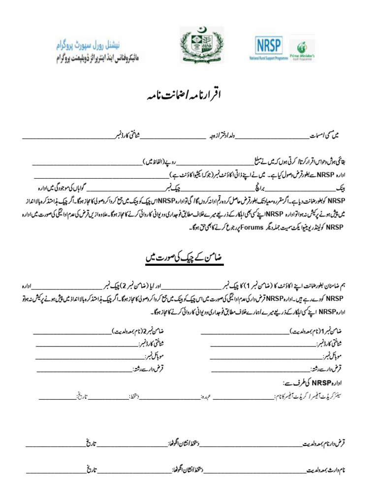 Understanding Iqrar Nama Formats | PDF