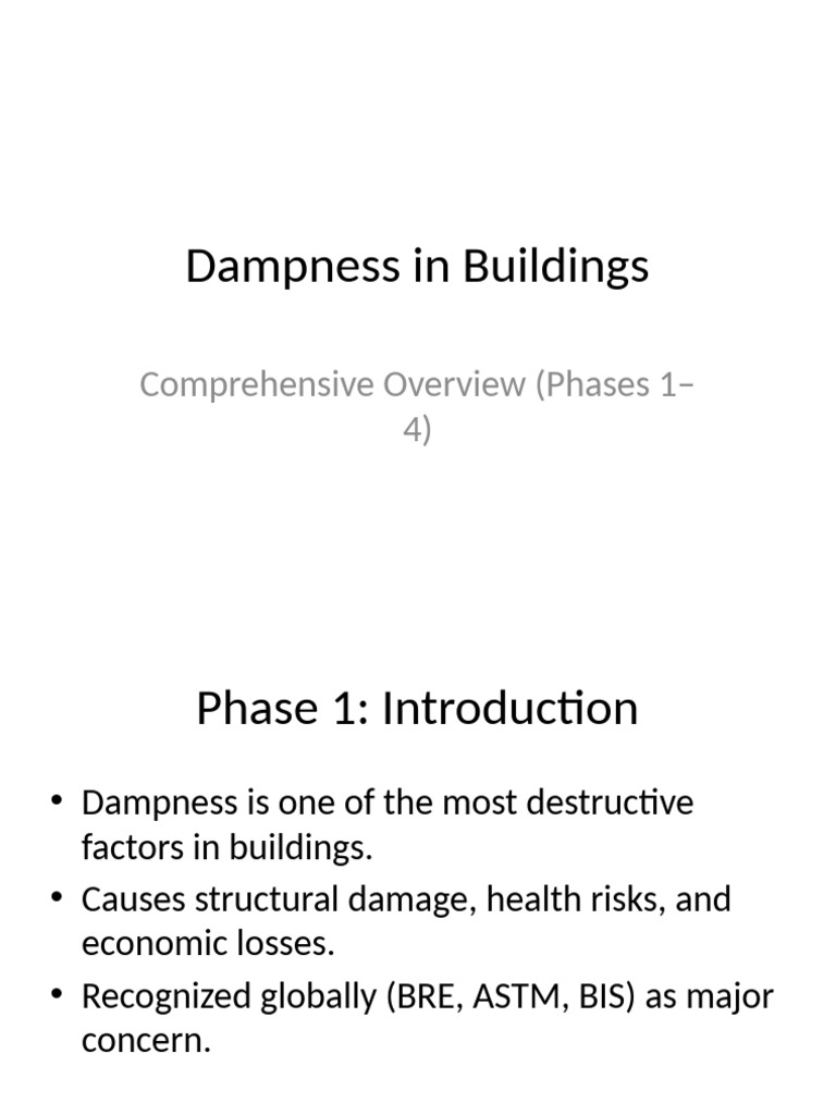 Dampness in Buildings Presentation | PDF