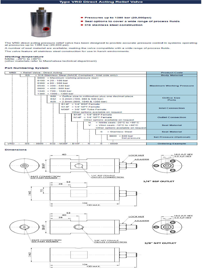 Bifold Marshalsea VRD Relief Valve | PDF
