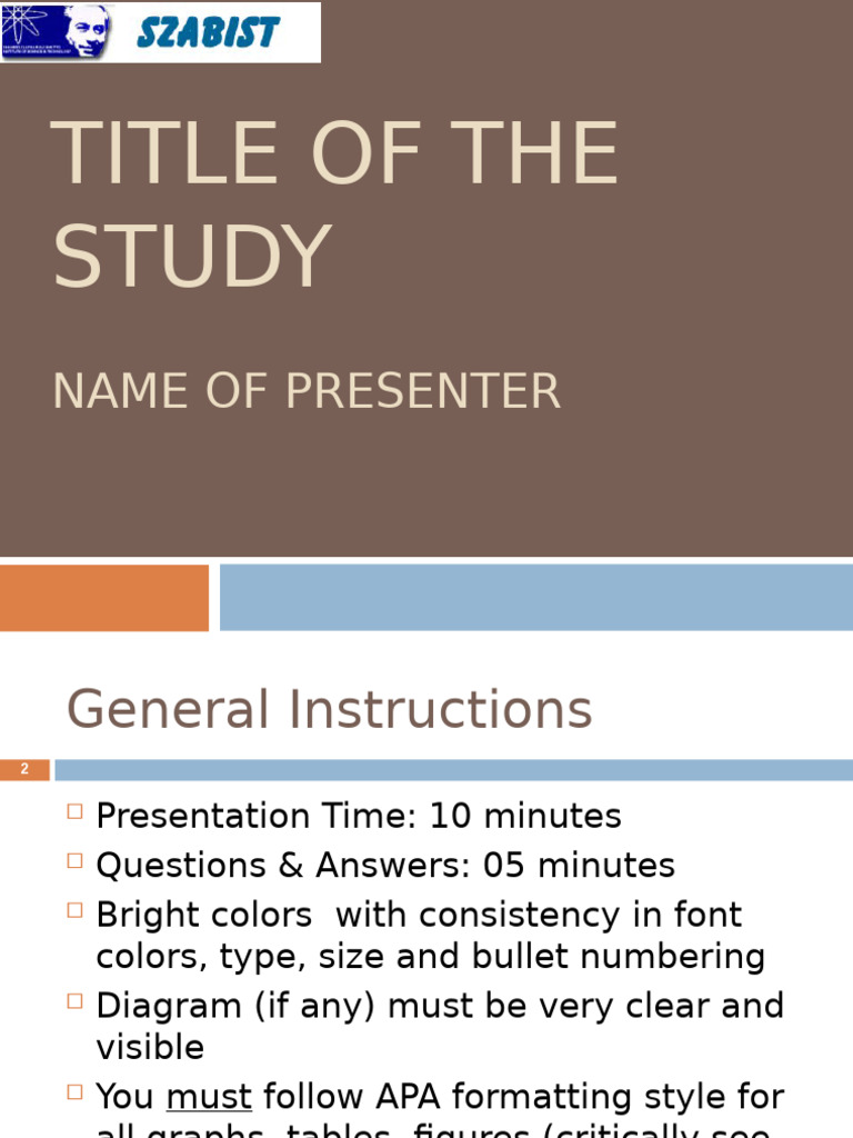 Research Presentation Guidelines | PDF | Statistics | Validity (Statistics)