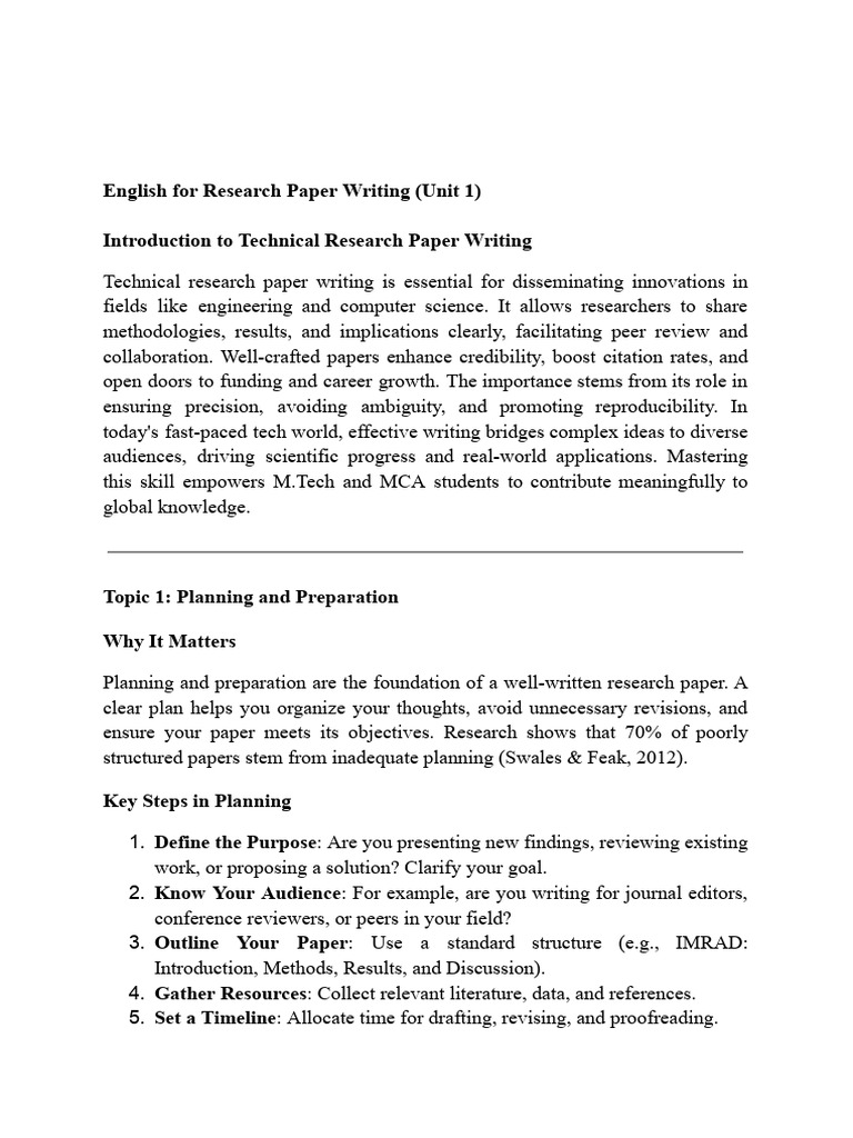 Technical Research Paper Writing Guide | PDF | Academic Publishing ...