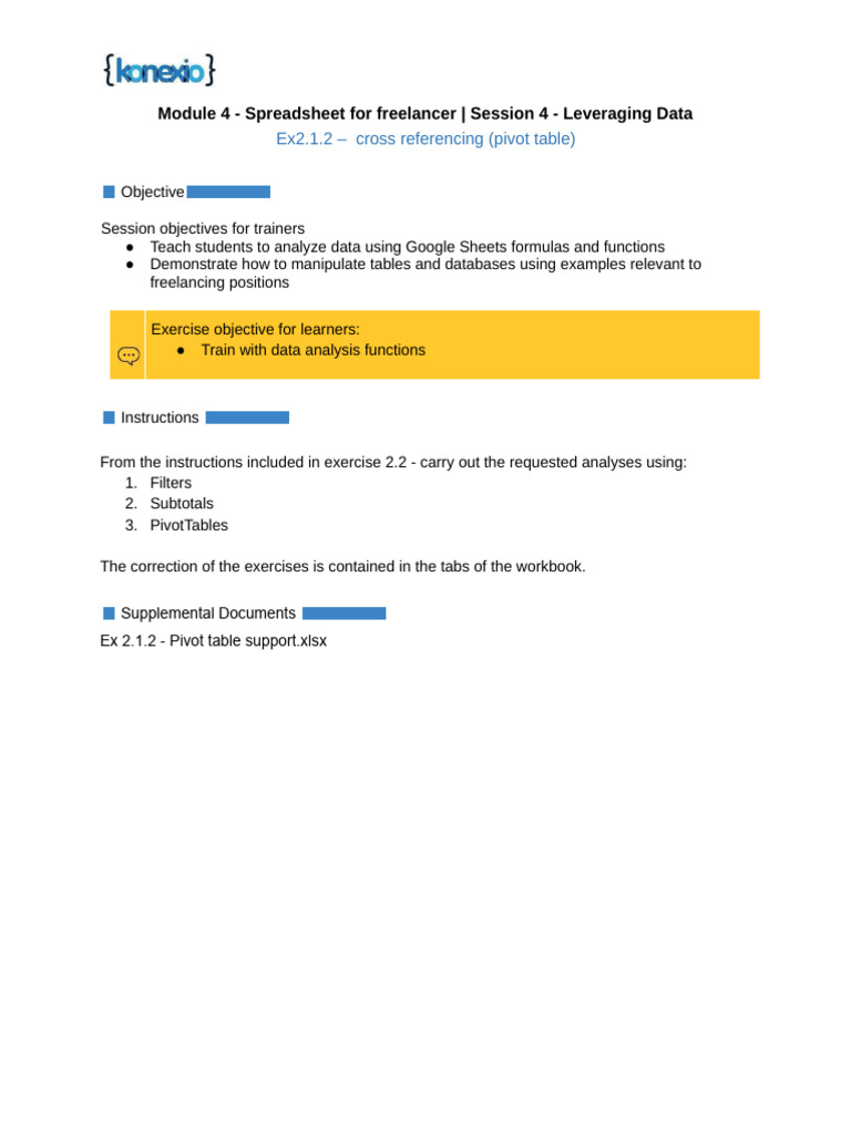 Data Analysis with Pivot Tables | PDF
