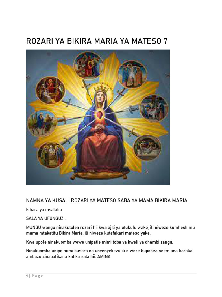 Rozari Ya Bikira Maria Ya Mateso 7-1 | PDF