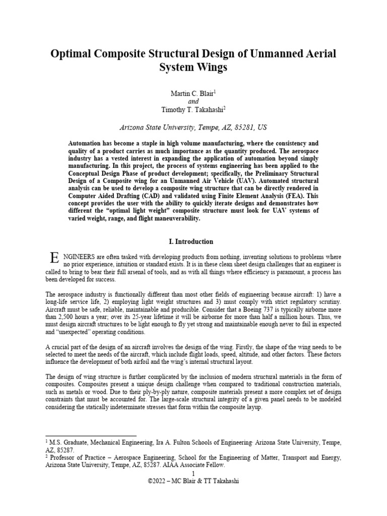 Optimal Composite Structural Design of Unmanned Aerial System Wings ...