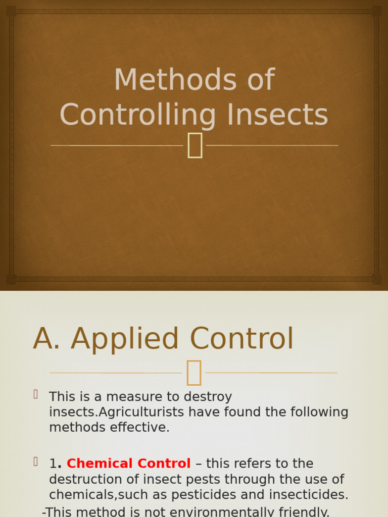 Insect Control Methods for Agriculture | PDF | Insecticide | Poison