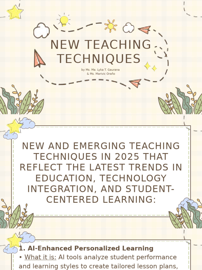 Innovative Teaching Techniques for 2025 | PDF