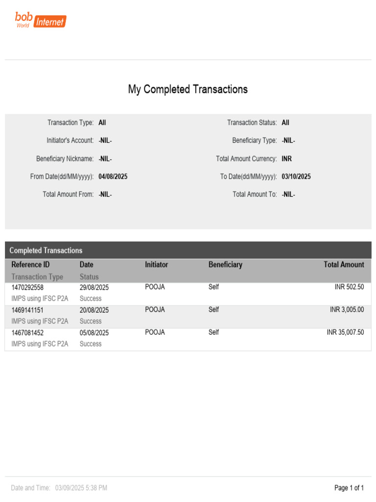 CompletedTransactionRetUX503 09 2025 | PDF