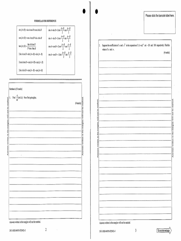HKDSE Math M2 (2013) | PDF