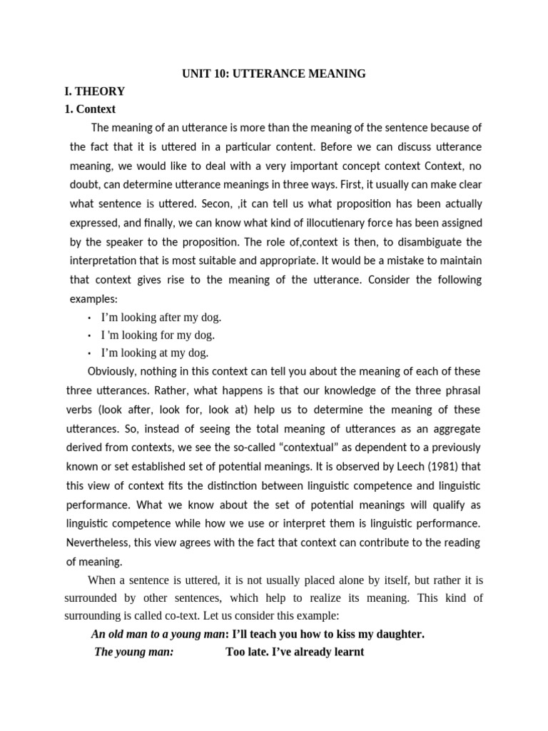 Understanding Utterance Meaning | PDF | Semantics | Grammar