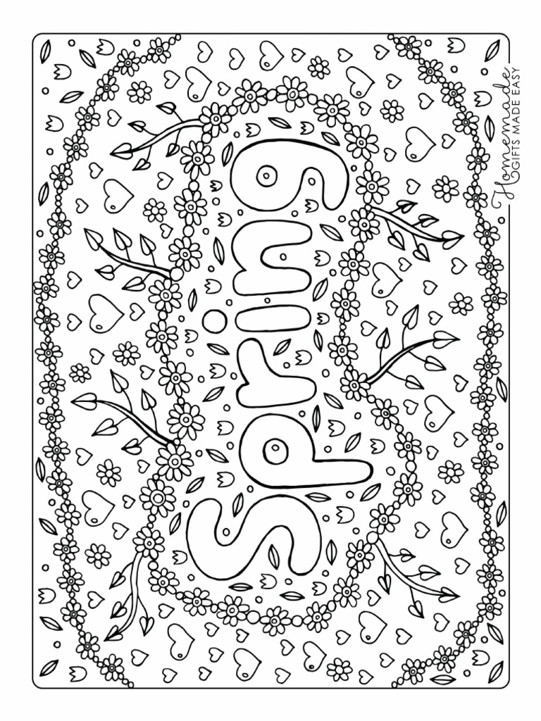 Spring Coloring Pages Flowers New Growth Branches Sign | PDF