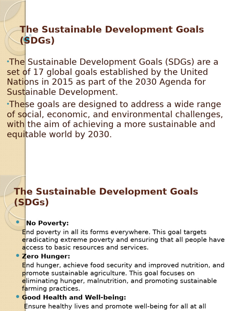 The Sustainable Development Goals (SDGls | PDF | Sustainability ...
