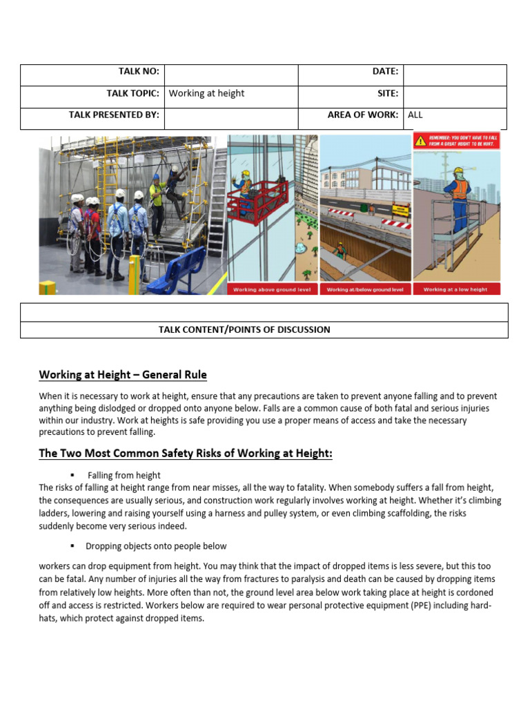 Safety Guidelines for Working at Height | PDF | Safety