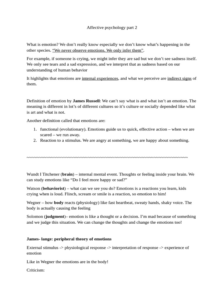 Understanding Emotions in Psychology | PDF | Emotions | Limbic System
