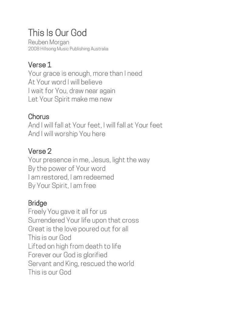 This+is+Our+God+ +Song+Lyrics | PDF