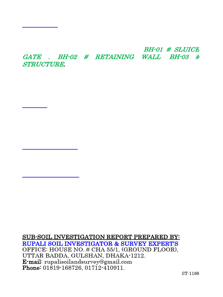 Sub-Soil Investigation Report for BEZ Project | PDF | Silt | Natural ...