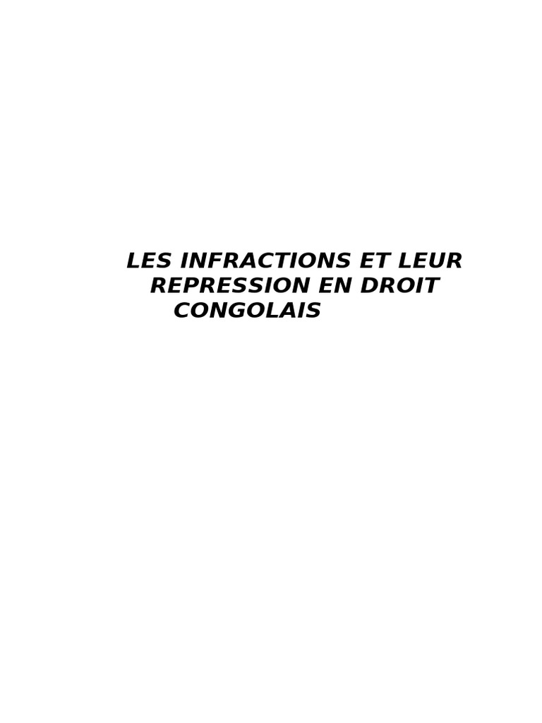 Catalogue des infractions en droit congolais | PDF | Compétence | Loi