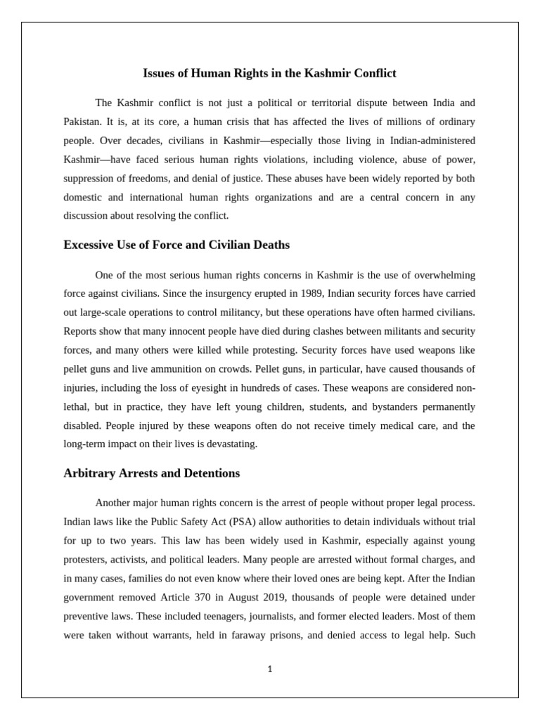 Kashmir Human Rights Violations Explained | PDF | Torture | Social Ethics