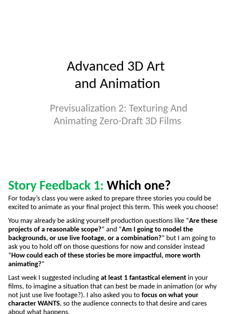 3D Animation Story Development Guide | PDF | Rendering (Computer ...