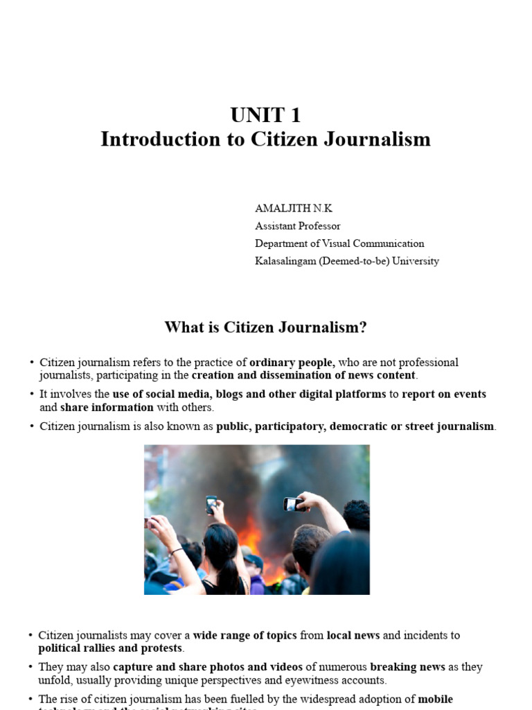 Understanding Citizen Journalism Basics | PDF | Journalism | News