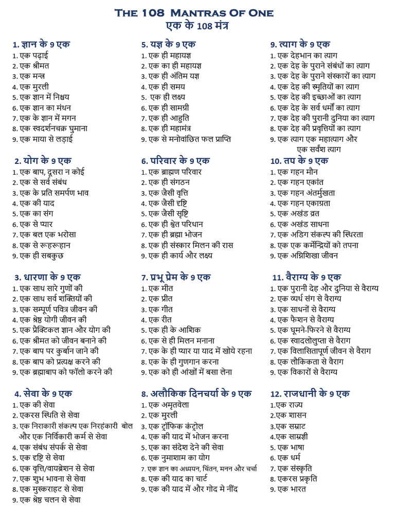 108 Mantras of One | PDF