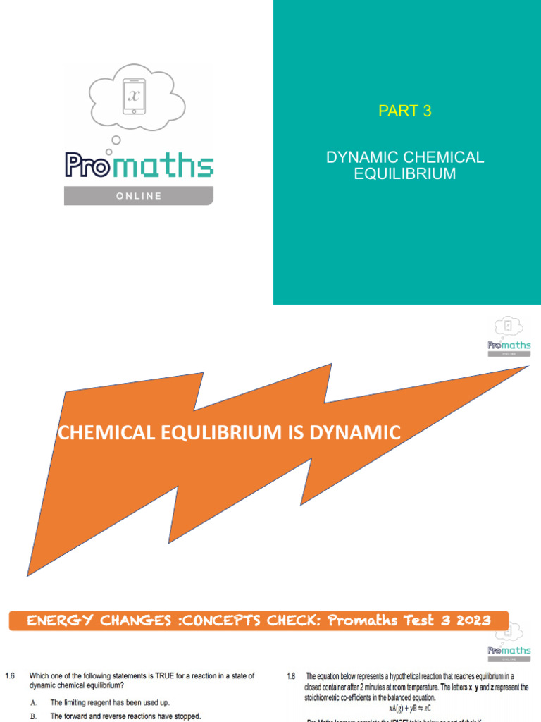 Dynamic Chemical Equilibrium Overview | PDF | Chemical Equilibrium ...