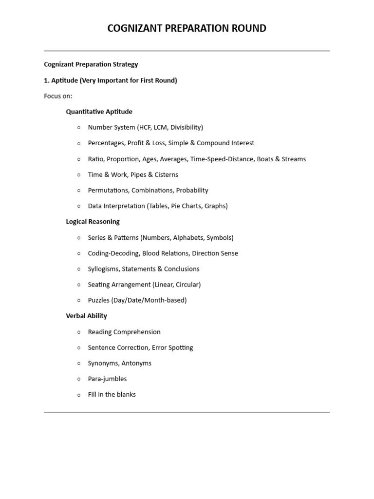 Cognizant Preparation Guide 2025 | PDF | Sql | Computer Programming