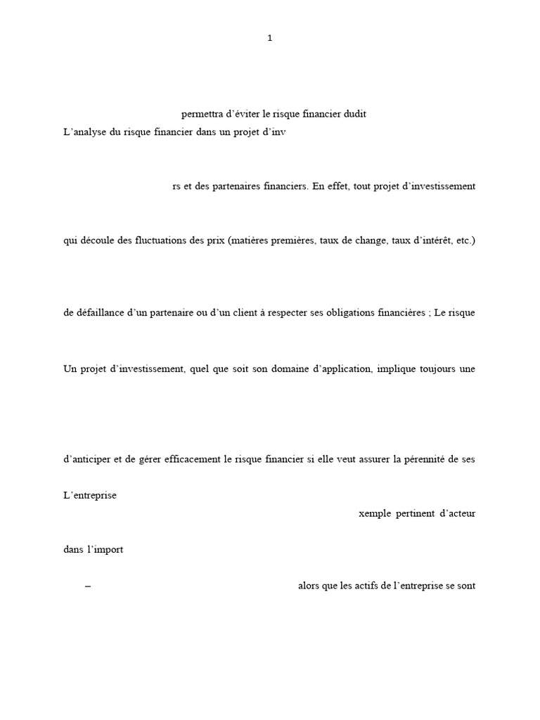 Analyse des risques financiers chez SOGECODEL | PDF | Investir | Risque