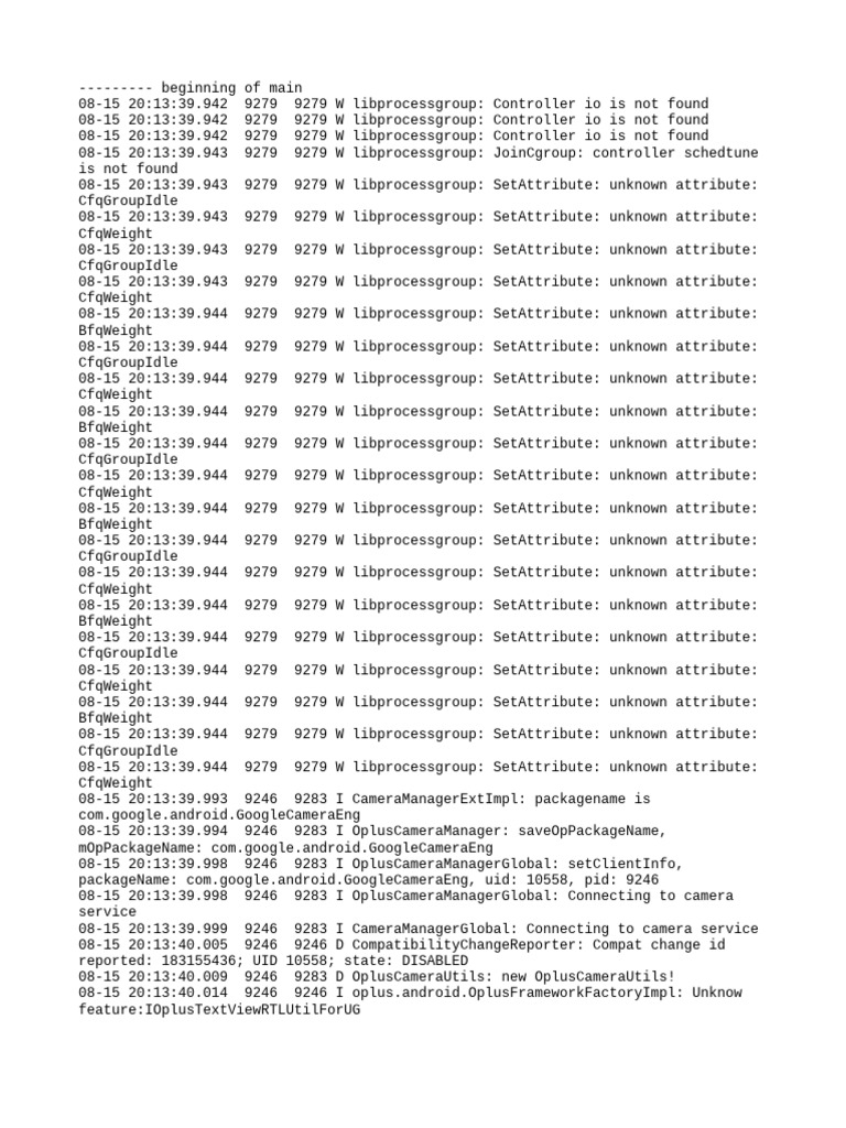 Android Camera Manager Logs Analysis | PDF | Computer Programming ...