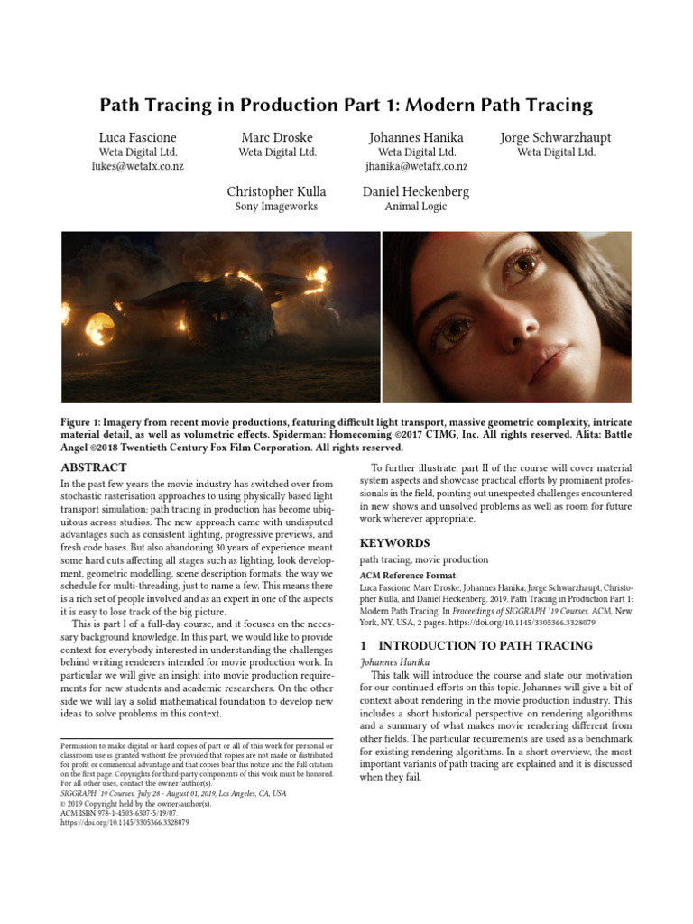 Modern Path Tracing in Film Production | PDF | Rendering (Computer ...