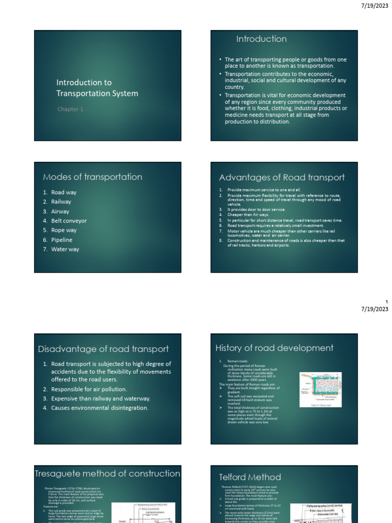 Introduction to Transportation Systems | PDF | Transport | Road