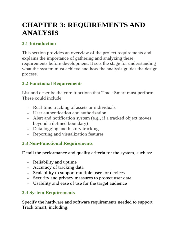 Track Smart Project Requirements Analysis | PDF