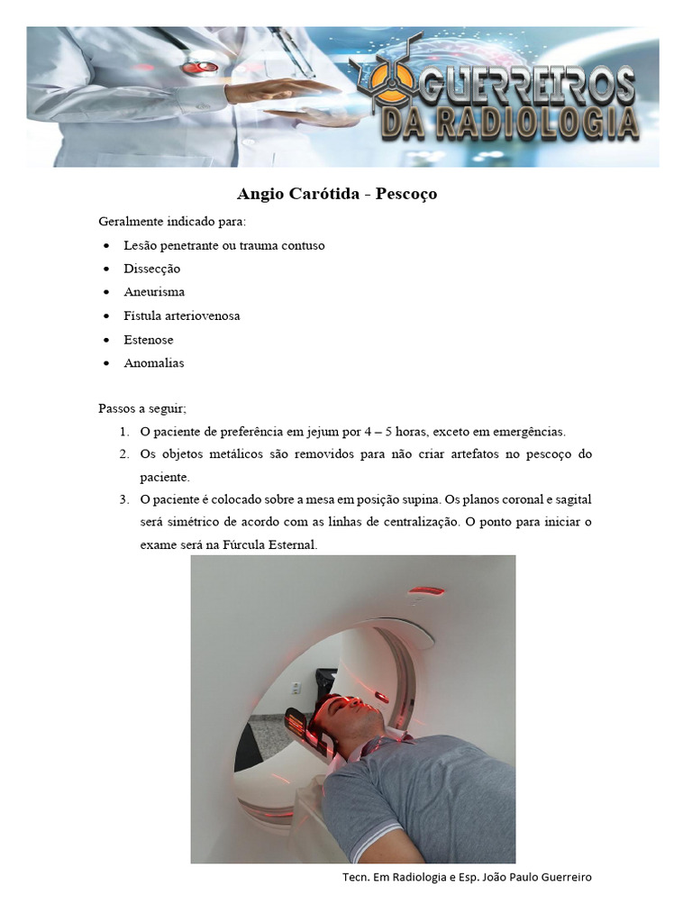 Protocolo Angio Carótida em Radiologia | PDF
