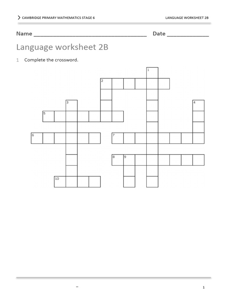 Cambridge Primary Math 6 Worksheet 2B | PDF