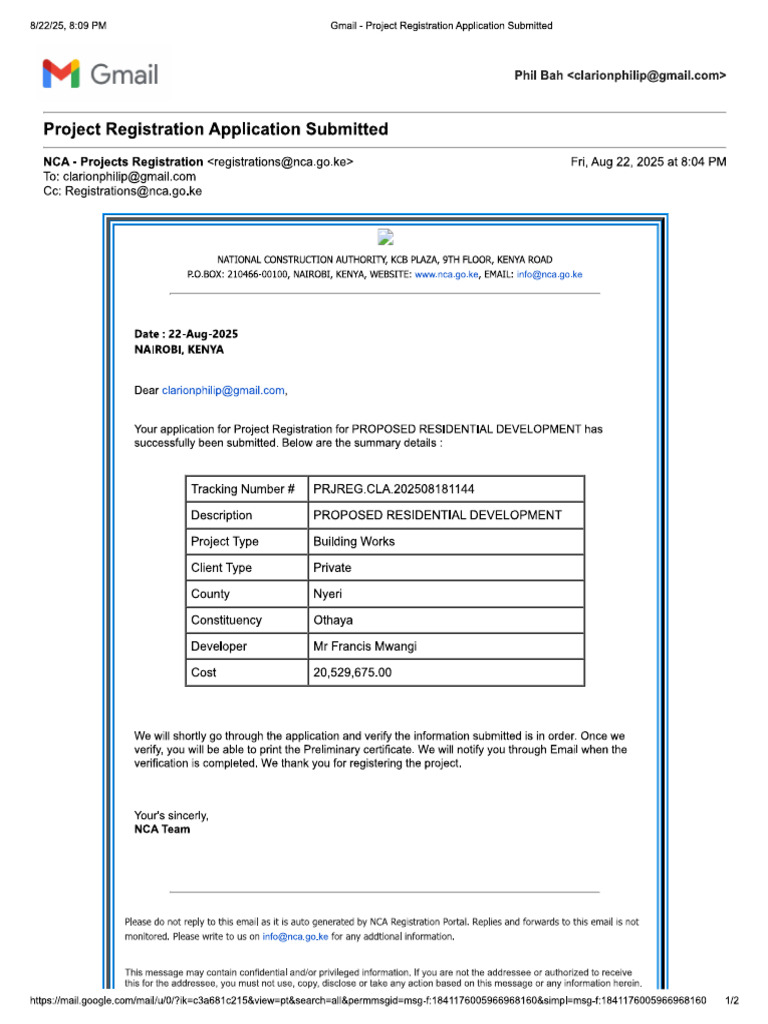 NCA Registration | PDF
