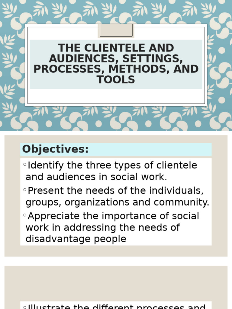 Social Work Clientele and Methods Overview | PDF | Social Work | Mental ...