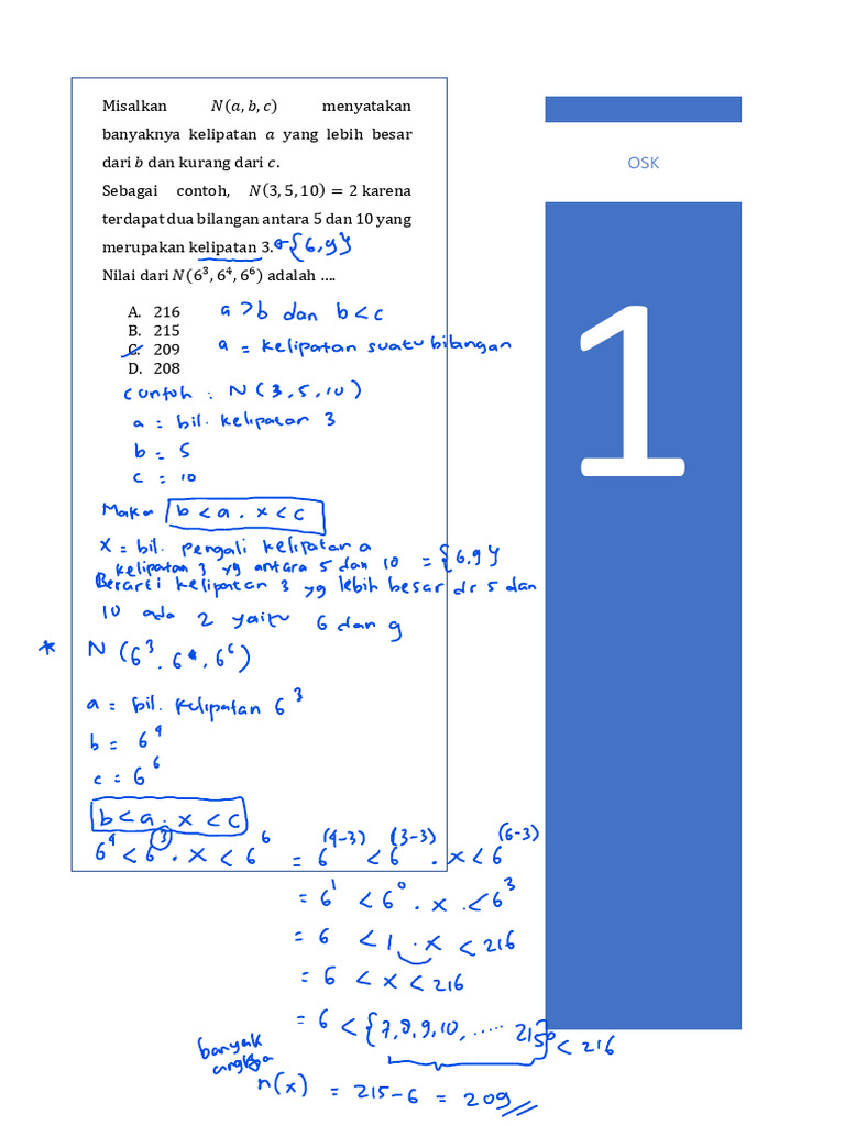 Soal Matematika OSK dan Solusinya | PDF