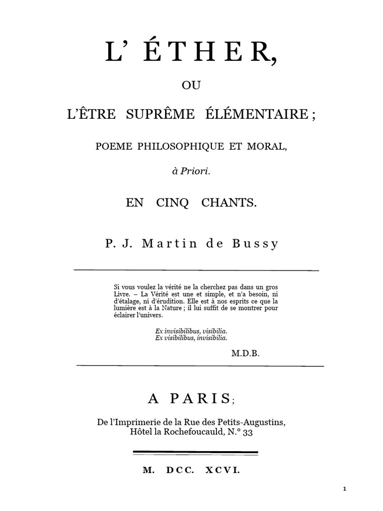 Poème philosophique sur l'Être suprême | PDF | Dieu | Existence