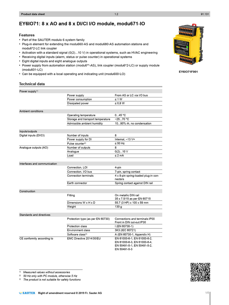 Modu671-IO I/O Module Overview | PDF | Programmable Logic Controller ...