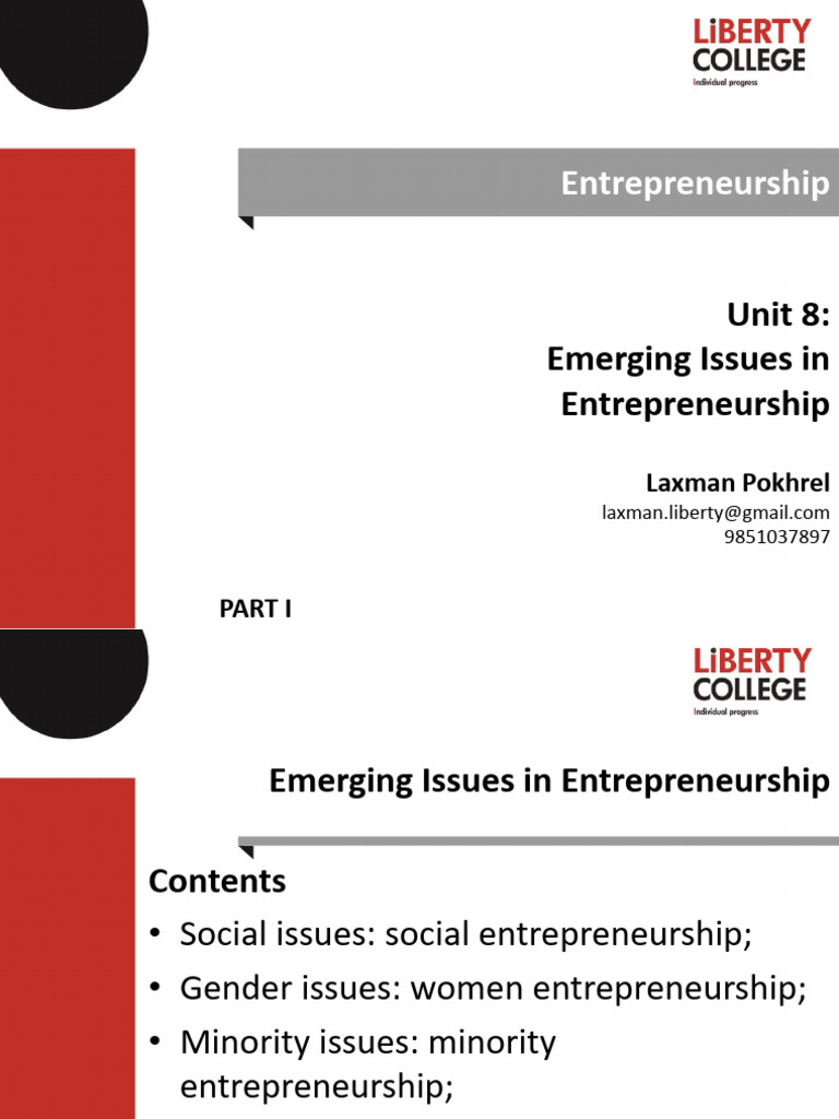 Emerging Issues in Entrepreneurship | PDF | Social Entrepreneurship ...