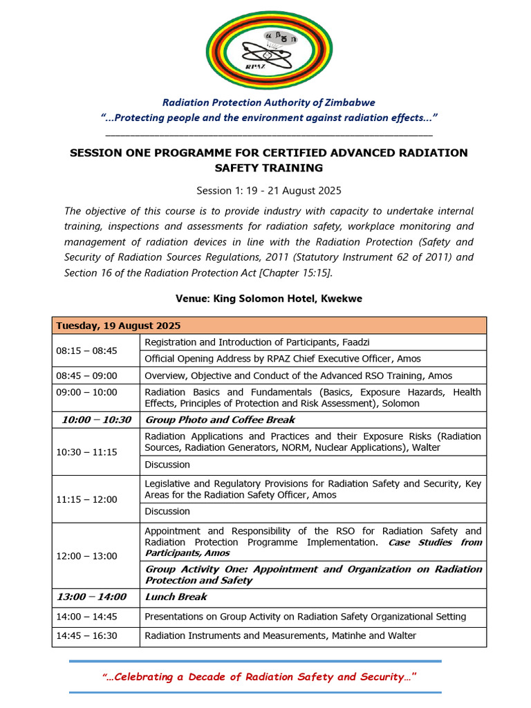 Advanced Radiation Safety Training 2025 | PDF | Radiation Protection ...