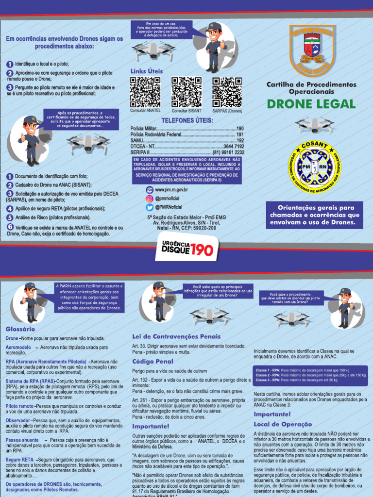 Procedimentos para Operação de Drones | PDF | Veículo aéreo não ...