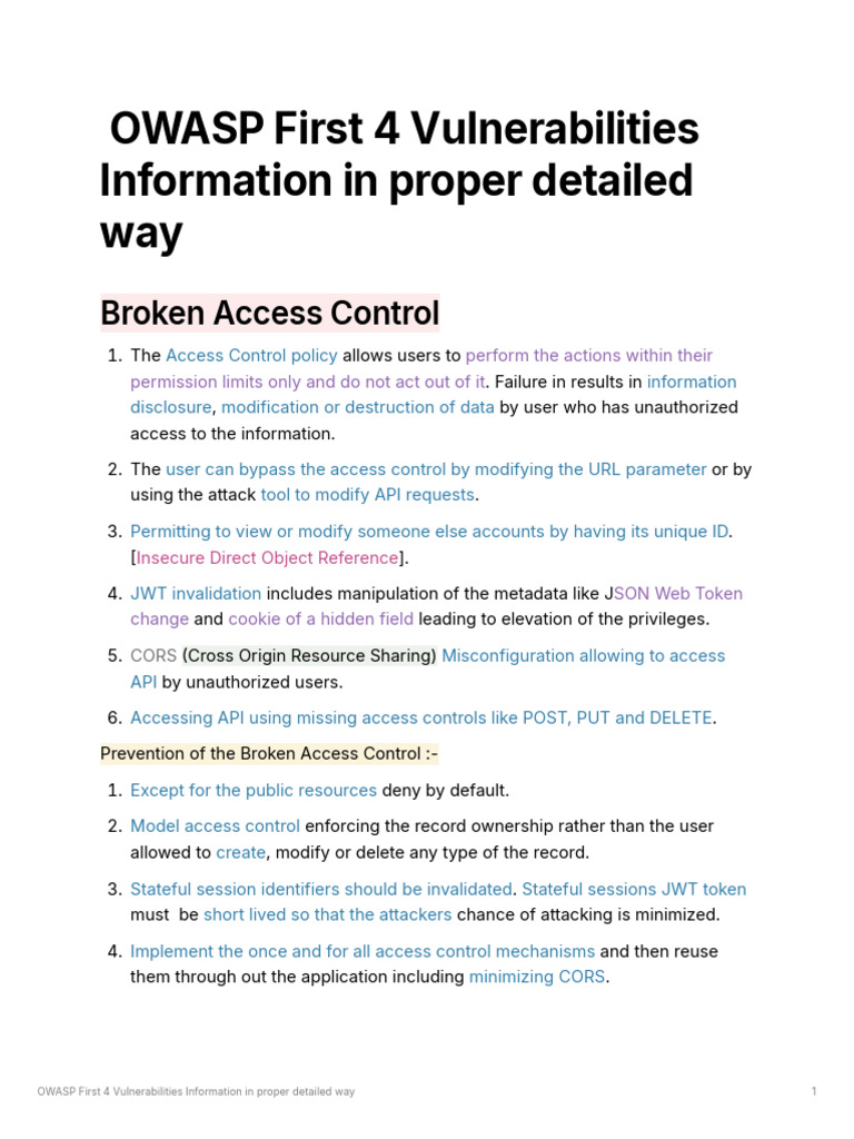 OWASP Top 4 Vulnerabilities Explained | PDF | Data Management | Computing
