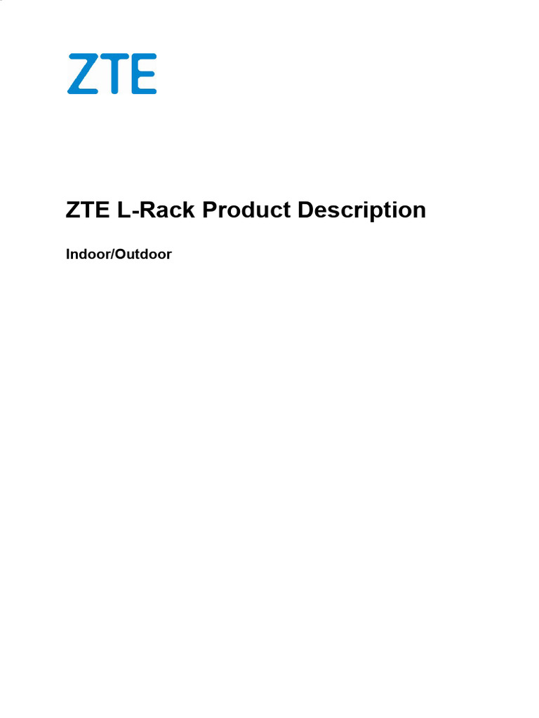 ZTE L-Rack Product Overview and Specs | PDF | Electrical Engineering
