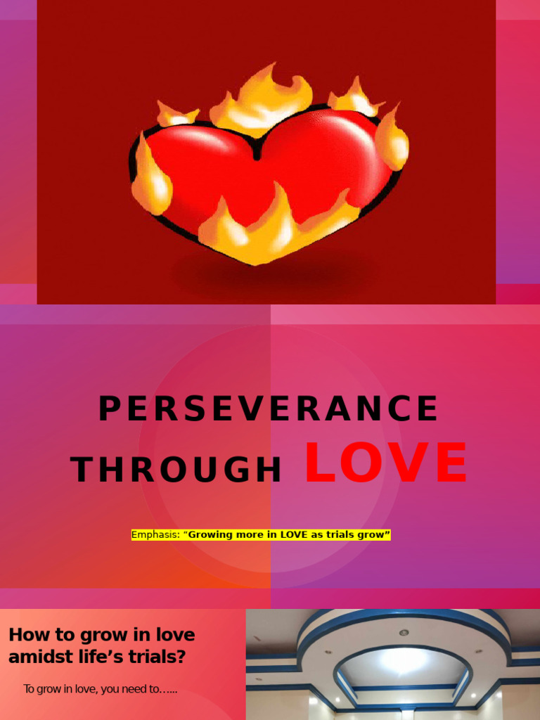 Perseverance Through Love | PDF | Prayer | Jesus