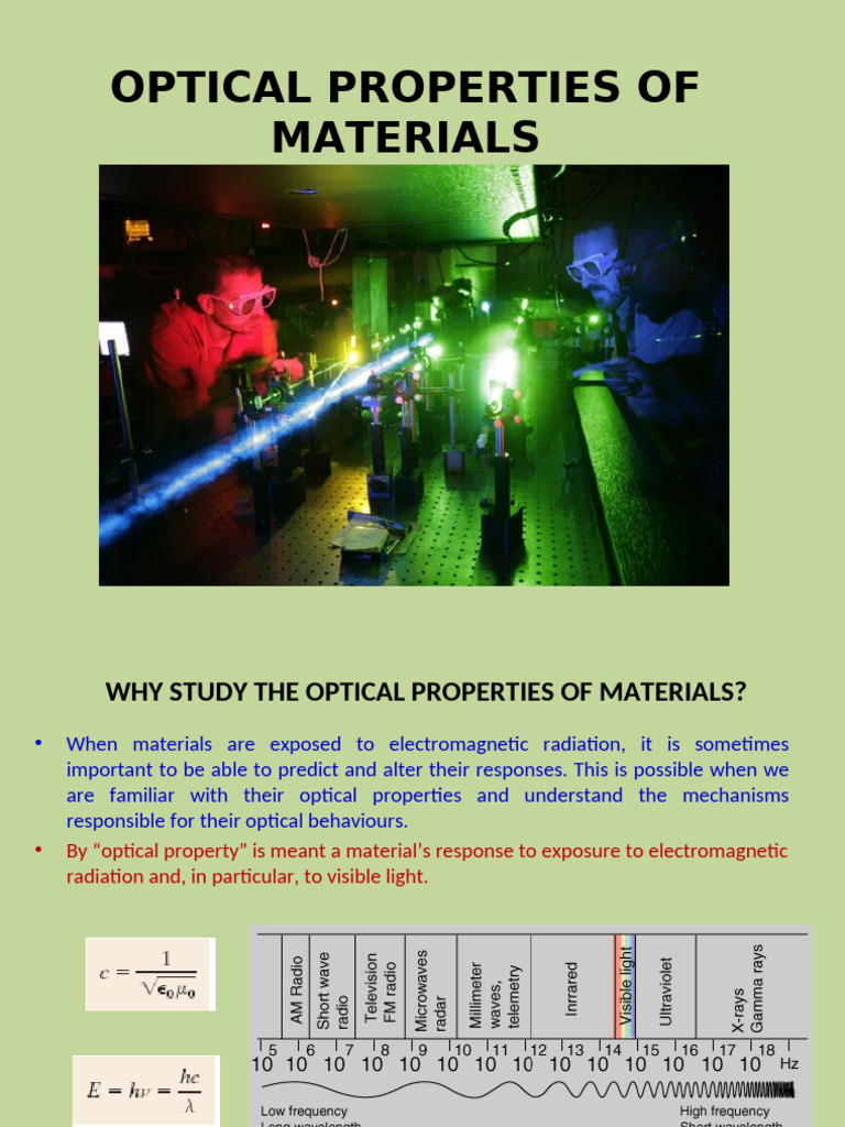 Understanding Optical Properties of Materials | PDF | Refractive Index ...
