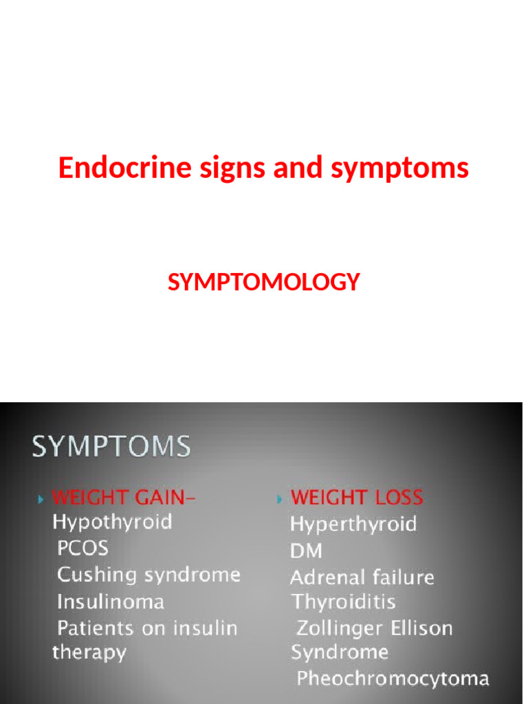 Endocrine Signs and Symptomsعرض تقديمي1 | PDF