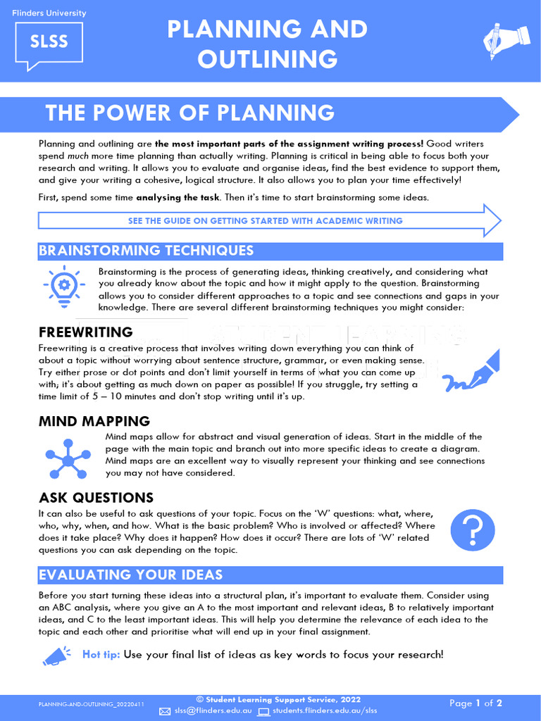 Effective Planning and Outlining Guide | PDF | Brainstorming | Argument