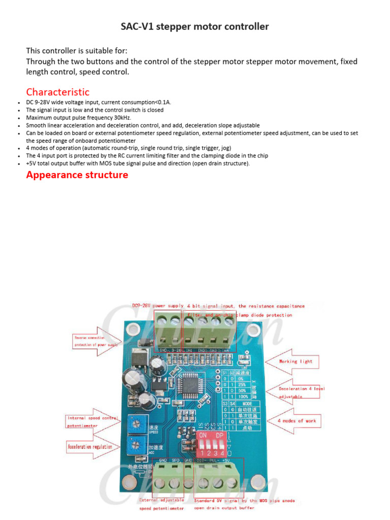 SAC-V1 Programmable Stepper Motor Controller Manual (EN) | PDF ...