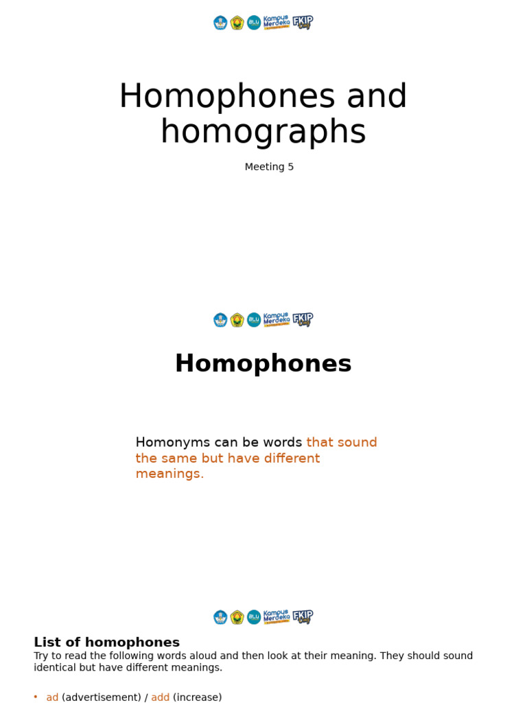 Understanding Homophones and Homographs | PDF | Verb | Morphology